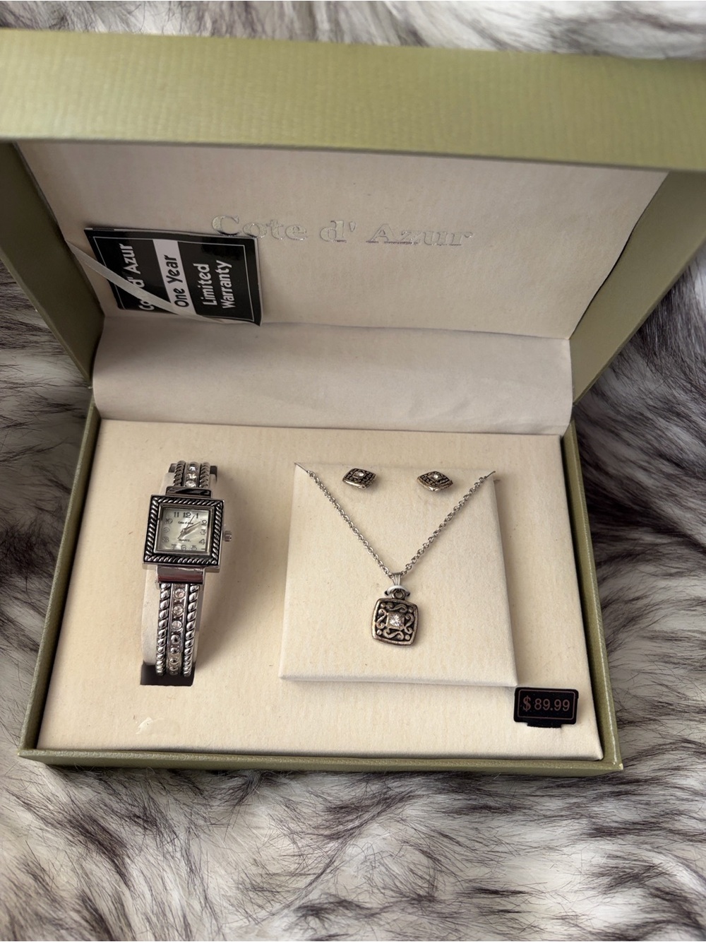 Côte d’Azur Silver-Tone Watch & Necklace Set - Silver